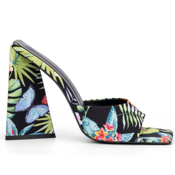 🌺Torgeis Paradise Tropical Mules Block High Heel - Picture 4 of 13